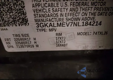 2022 GMC Terrain Fwd Sle z USA, uszkodzony, nr VIN 3GKALMEV7NL184214